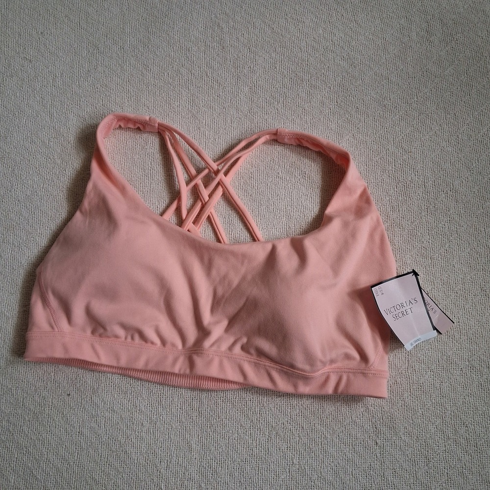 victorias secret bralette minimum support large pink criss cross athleisure